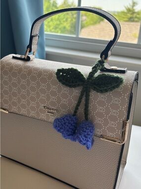 Purple Crochet Flower Charm